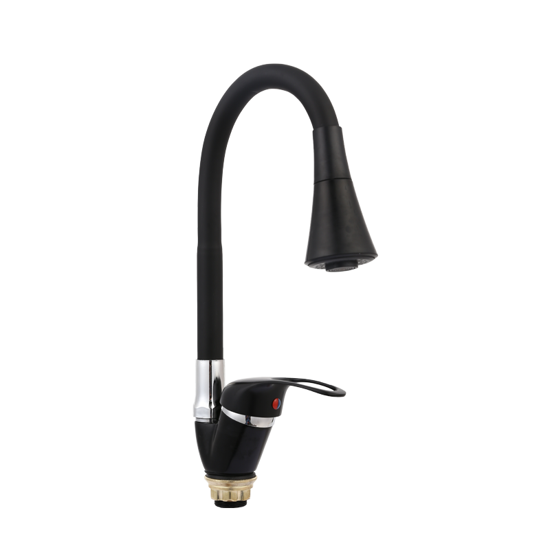 TY2015-2 black painting single handle zinc kitchen mixer with flexible spout