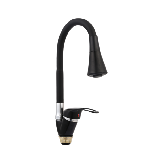 TY2015-2 black painting single handle zinc kitchen mixer with flexible spout