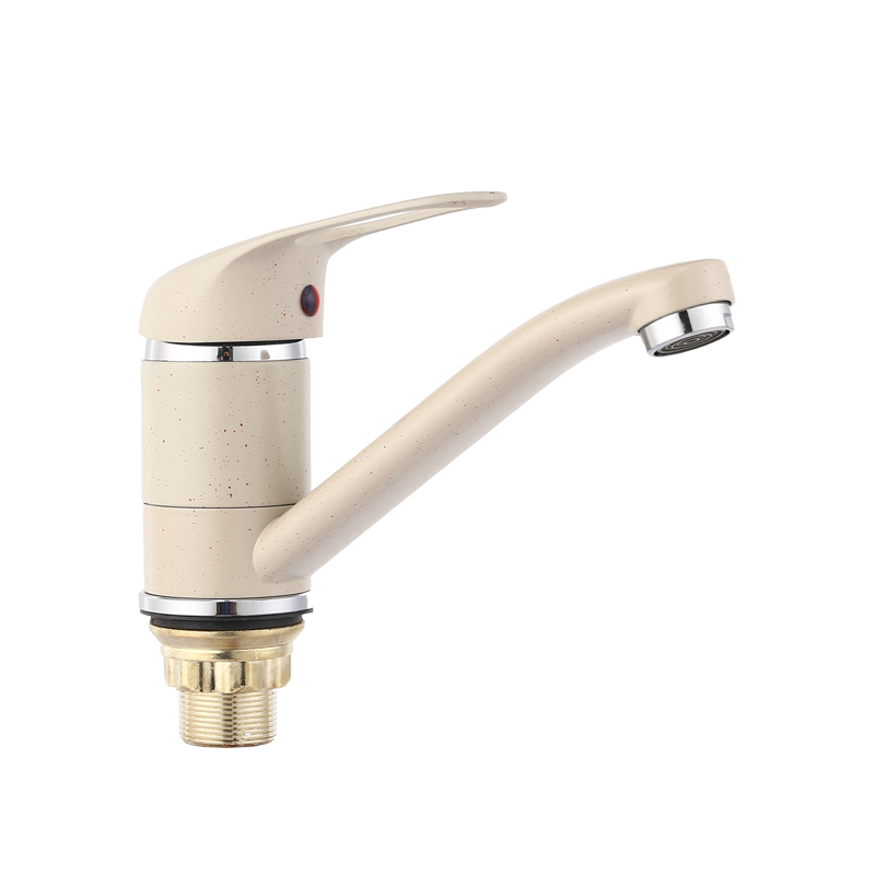 TY2016-3 deck mounted single handle zinc kitchen mixer 15cm spout with yellow painting