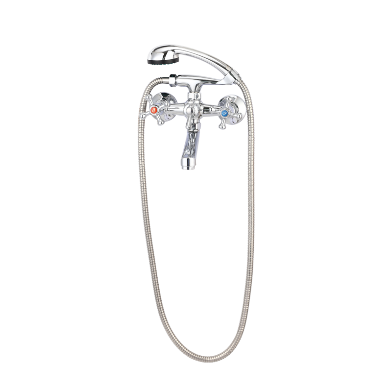 TY1062 dual handle wall -mounted shower mixer with big zinc fork