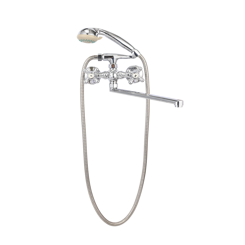 TY1071-1 banboo Dual handle wall-mounted shower mixer
