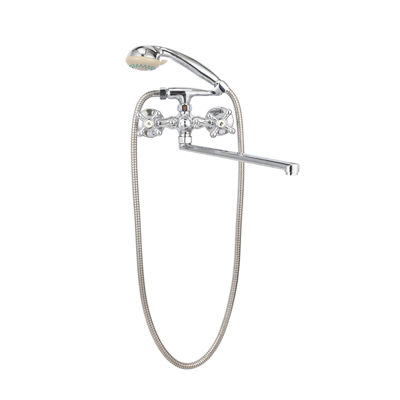 TY1071-1 banboo Dual handle wall-mounted shower mixer
